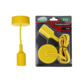 DOUILLE SILICON + CABLE 2 METRES JAUNE