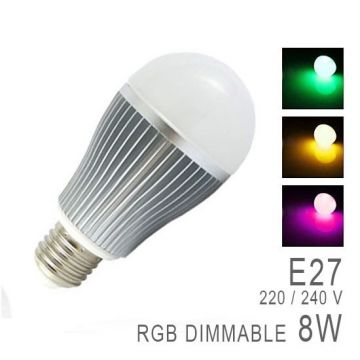 LED RGB E27 avec télécommande radio-fréquence