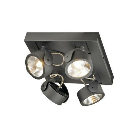 KALU LED 4 applique/plafonnier, carré, noir, LED 60W, 3000K, 24°