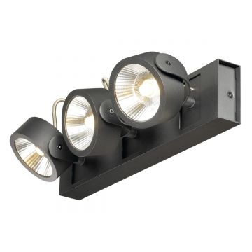 KALU LED 3 applique/plafonnier, noir, LED 47W, 3000K, 24°
