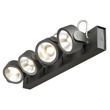 KALU LED 4 applique/plafonnier, noir, LED 60W, 3000K, 24°