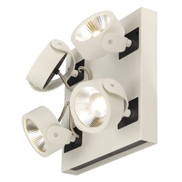 KALU LED 4 applique/plafonnier, carré, blanc/noir, LED 60W, 3000K, 24°