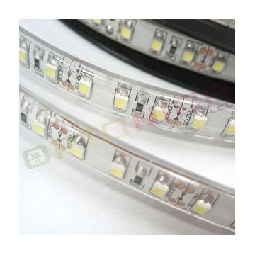 LED STRIP 3528 60 SMD/m Rouge Etanche - SILICONE COVERING - Blanc BASE