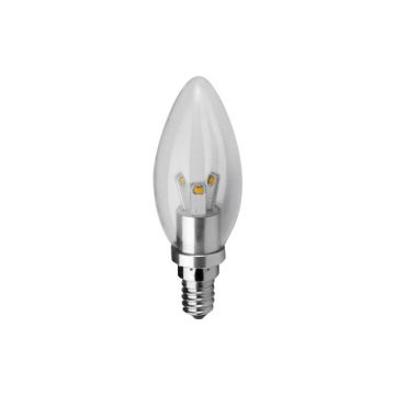 DEC/LED3WF14 AMPOULE FLAMME CLAIRE 3W LED CULOT : E14 PUISSANCE : 180 lumens TEINTE LED : 2700K / chaud - Lumihome